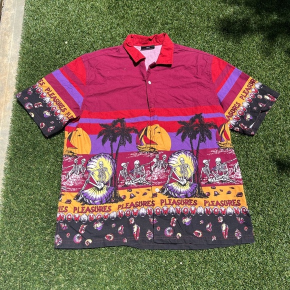 Pleasures Skeleton Beach Button Up Shirt - Picture 1 of 5